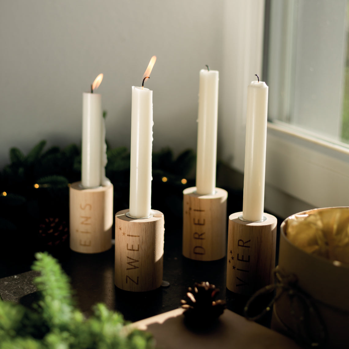 RÄDER Advent Light Set of 4 – Wood 