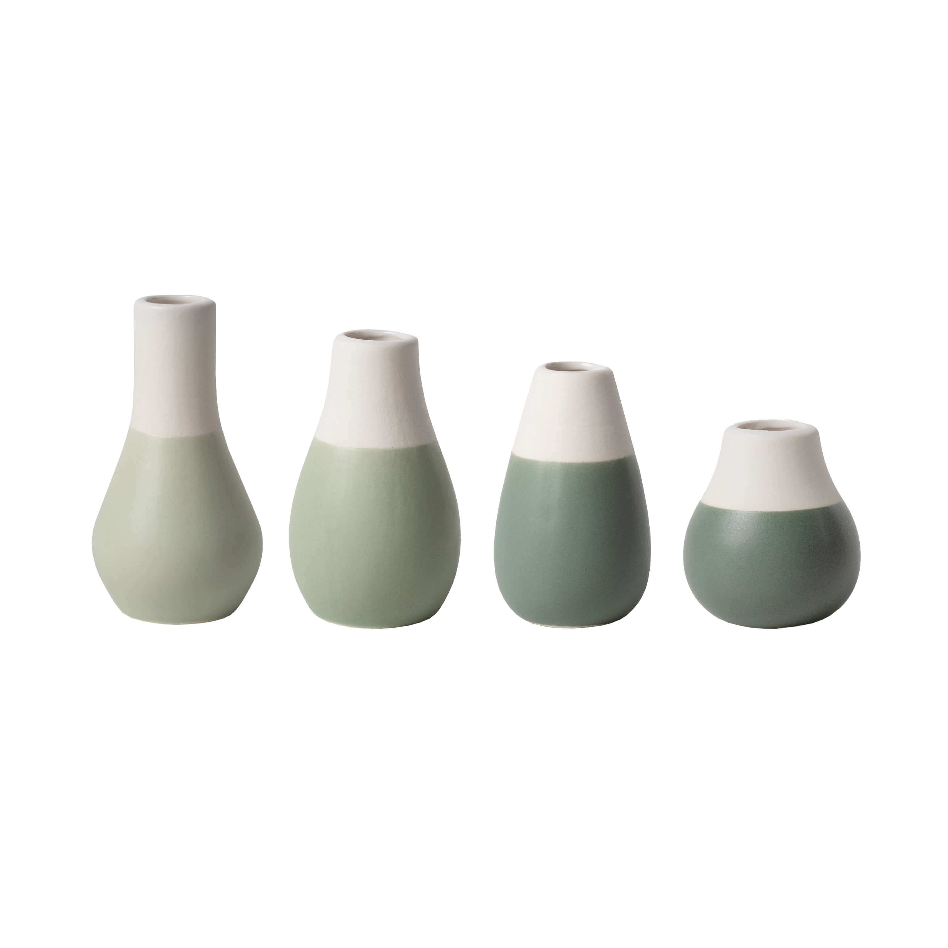 RÄDER Tiny four: Set of 4 pastel vases | green