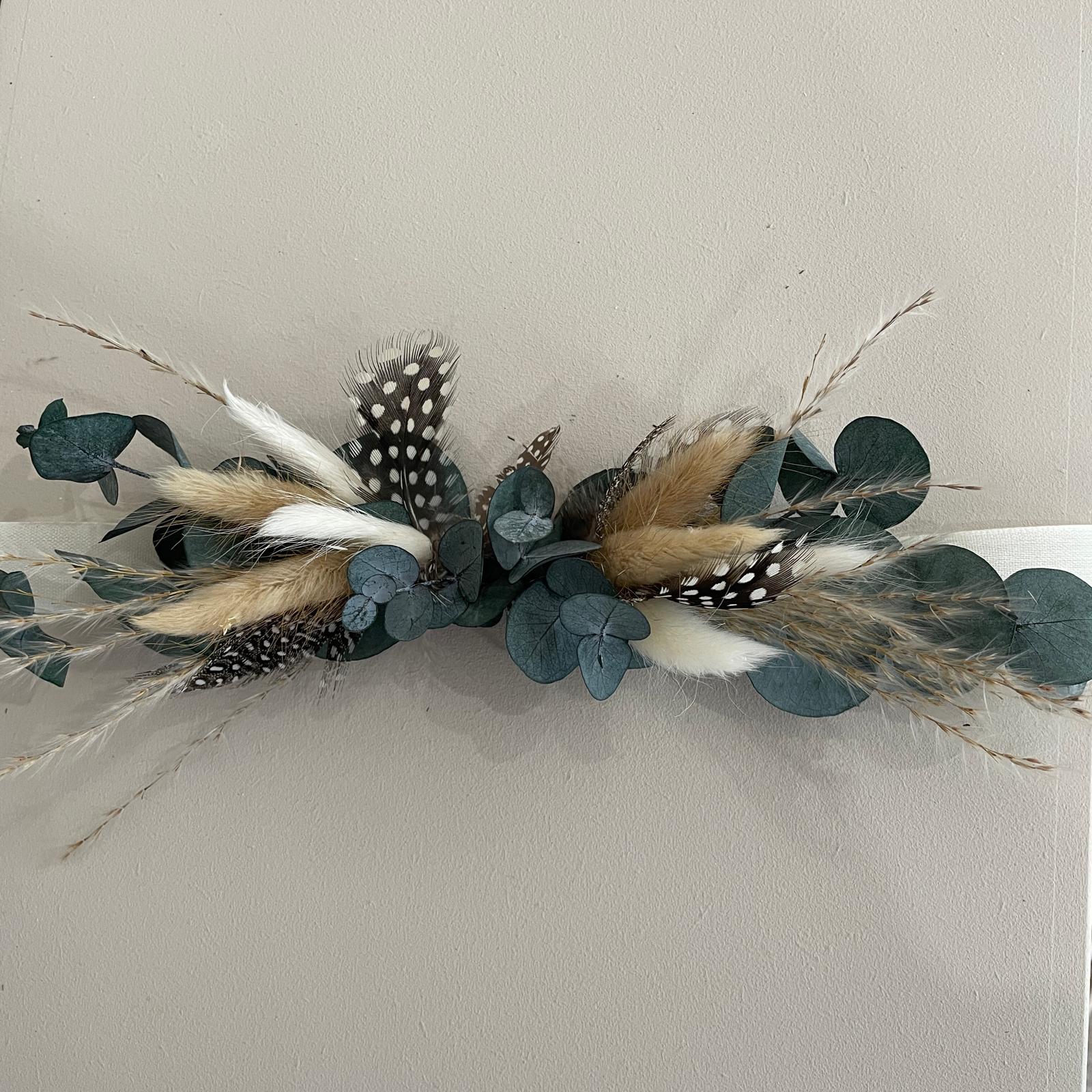 Hutband Trockenblumen grün Eukalyptus - Lykke&You GmbH
