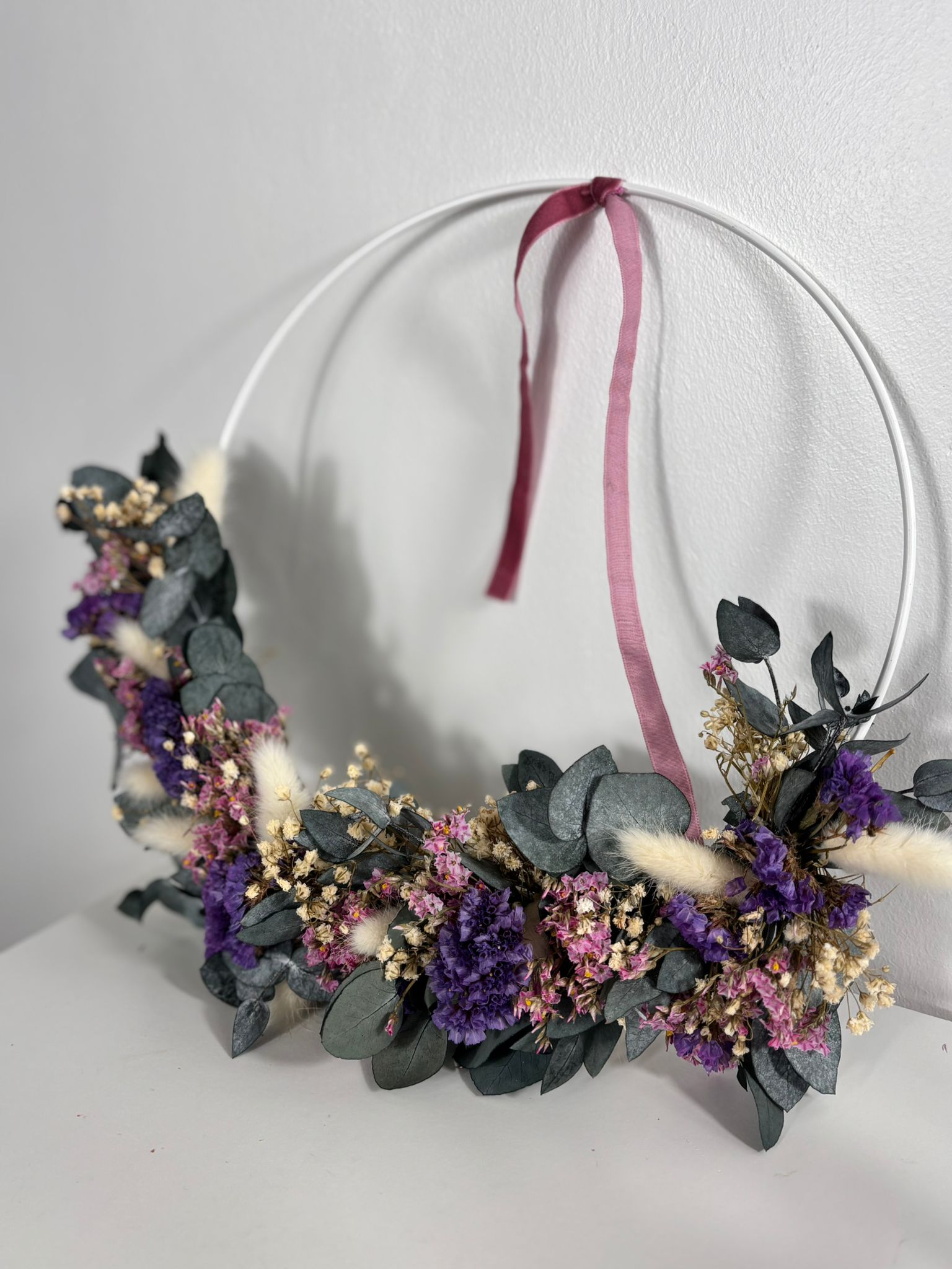 Trockenblumenkranz Eukalyptus lila pink - Lykke&You GmbH