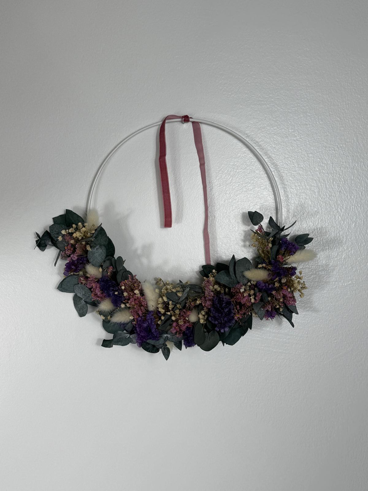 Trockenblumenkranz Eukalyptus lila pink - Lykke&You GmbH