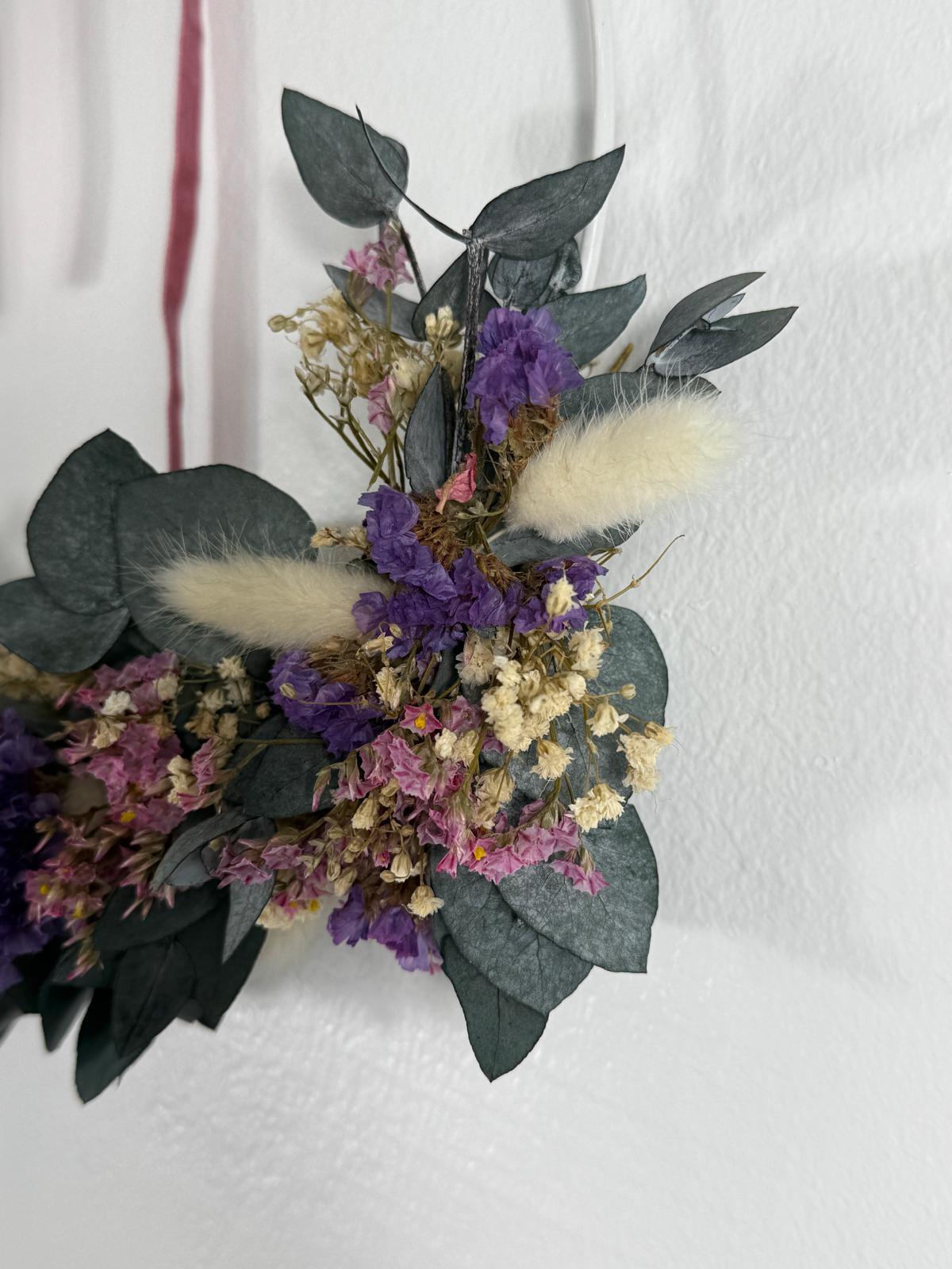 Trockenblumenkranz Eukalyptus lila pink - Lykke&You GmbH