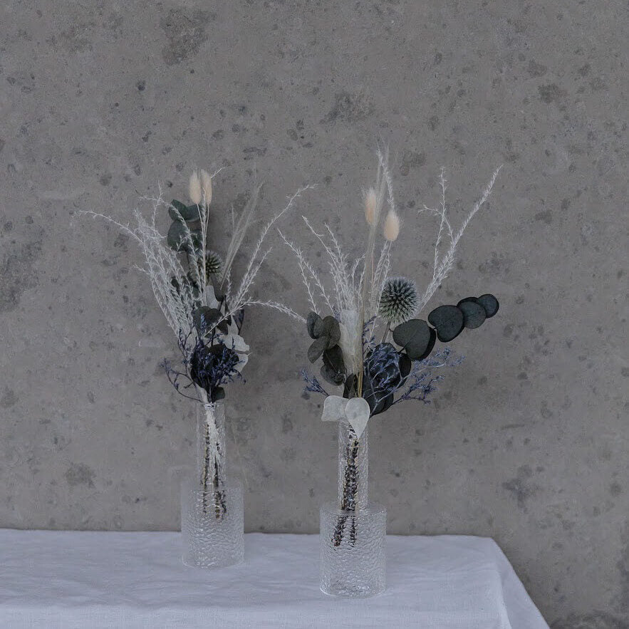 Trockenblumenstrauß Mini Tischdeko Eukalyptus blau Outlet - Lykke&You GmbH
