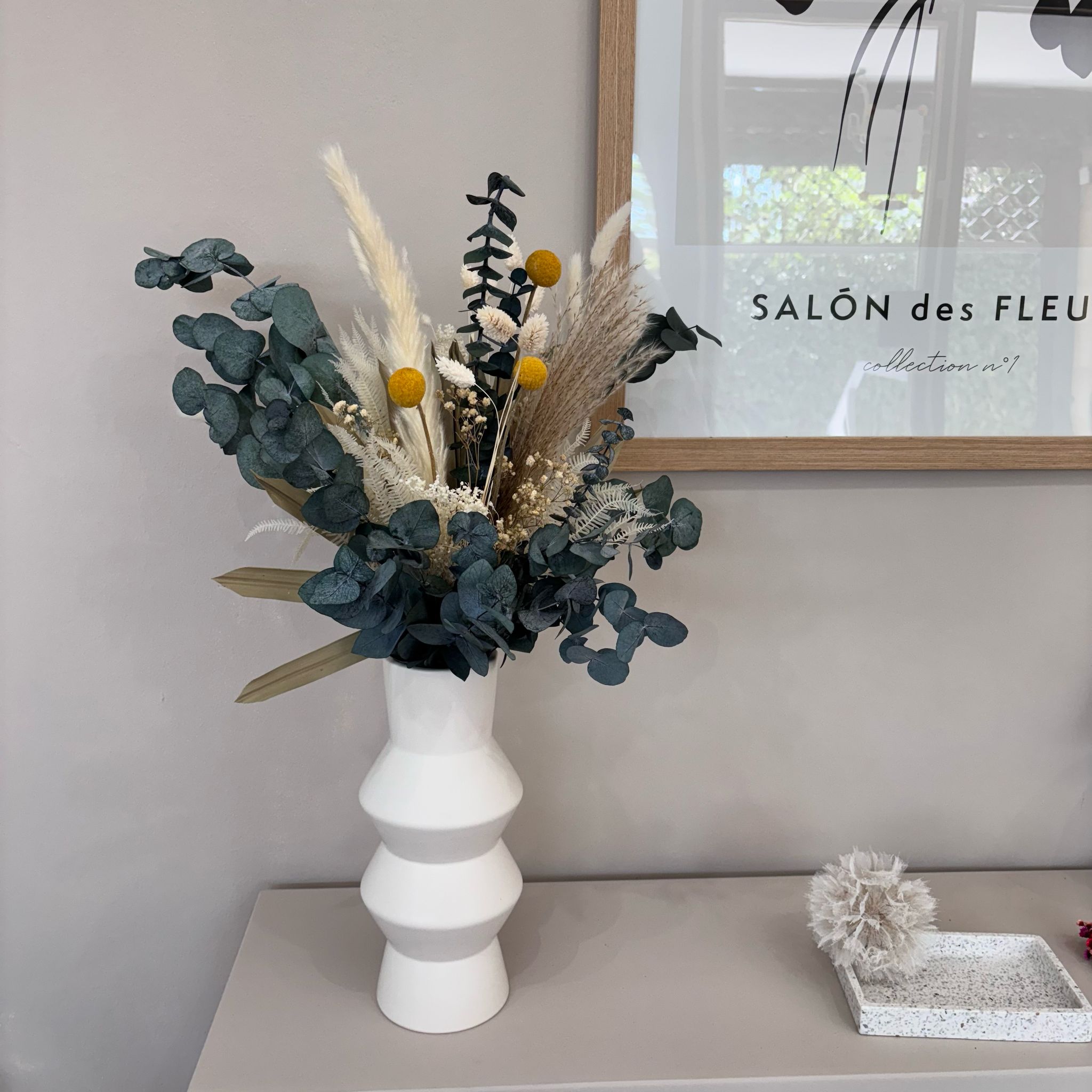 Nature - Trockenblumenstrauß in Harmonie I grün-weiß - Lykke&You GmbH