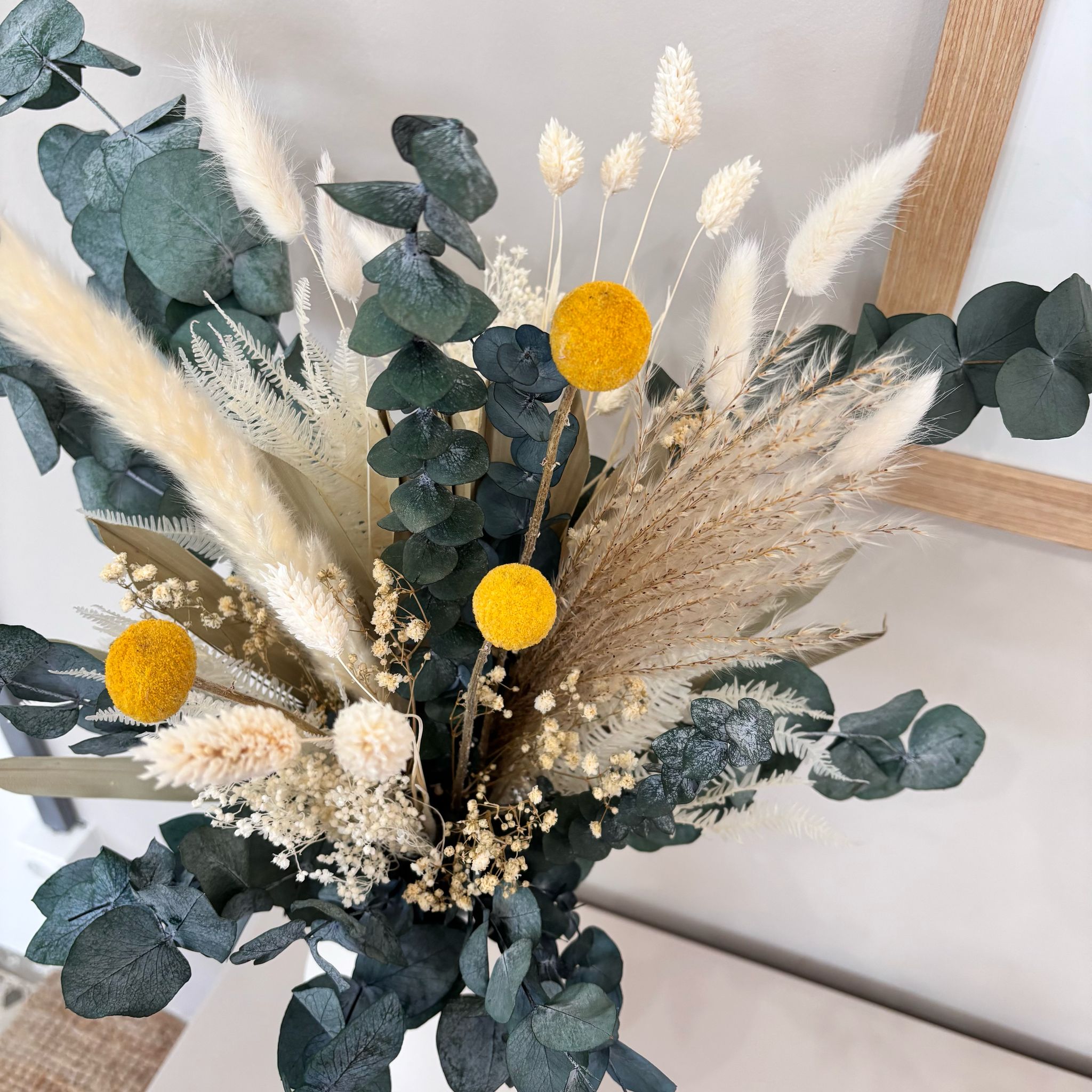 Nature - Trockenblumenstrauß in Harmonie I grün-weiß - Lykke&You GmbH