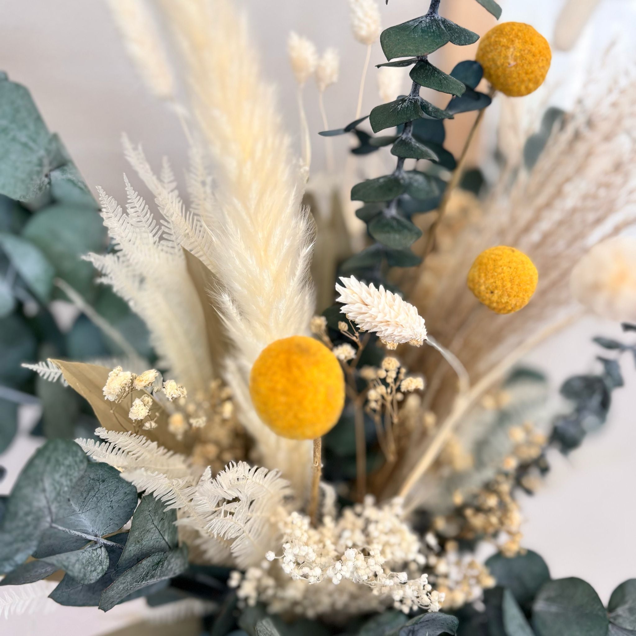 Nature - Trockenblumenstrauß in Harmonie I grün-weiß - Lykke&You GmbH