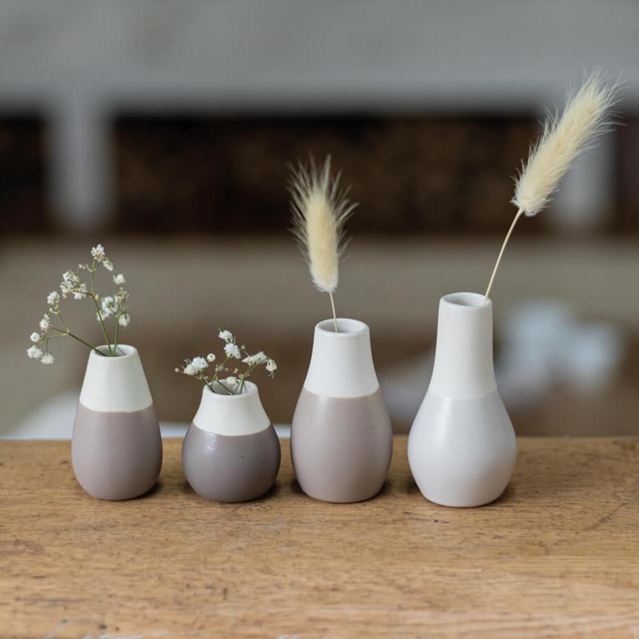 RÄDER Tiny four: Set of 4 pastel vases | grey