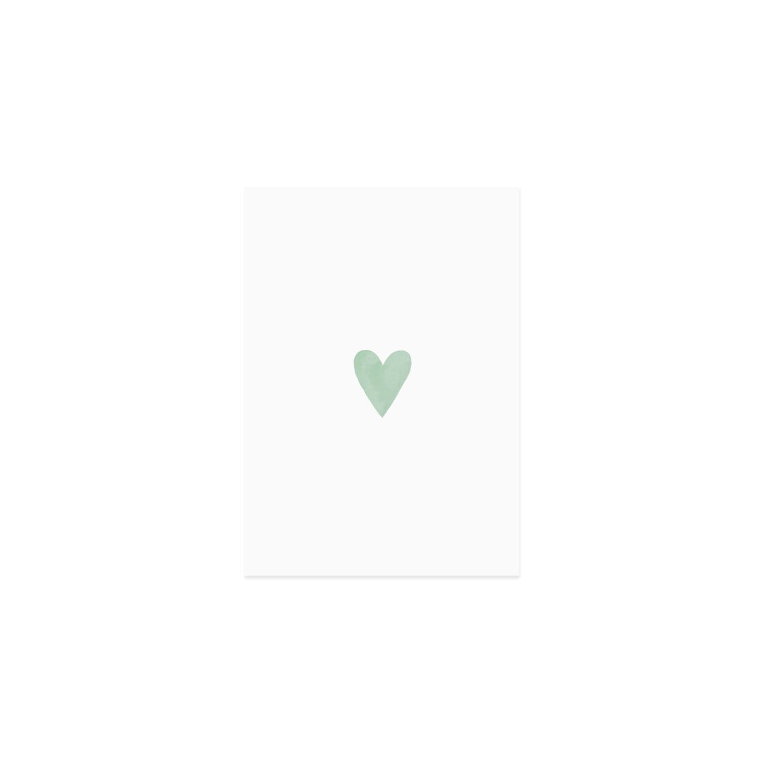 Aquarellkarte Heart Mint