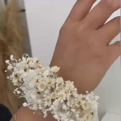Armband Trockenblumen weiß