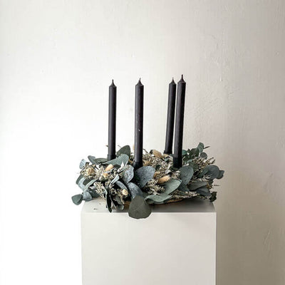 Adventskranz aus Trockenblumen | "Eukalyptus Mix" | 35-40 cm - Kränze