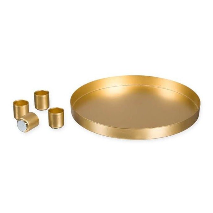 Kerzentablett aus Metall für Adventskranz | gold | schwarz | magnetisch - Tabletts