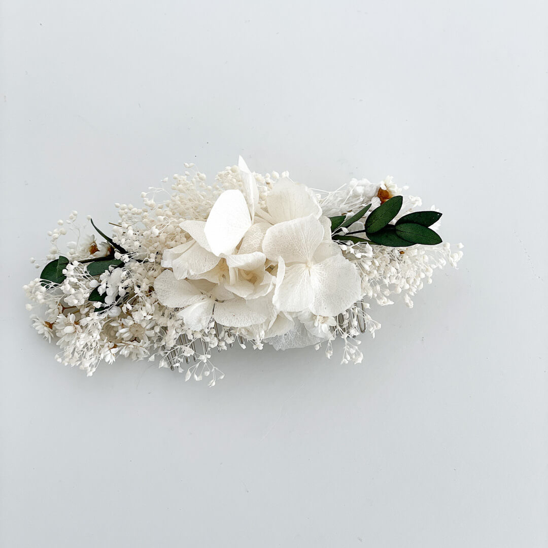 Haarkamm Trockenblumen Eukalyptus | Hochzeit, Kommunion, Blumenmädchen - Lykke&You