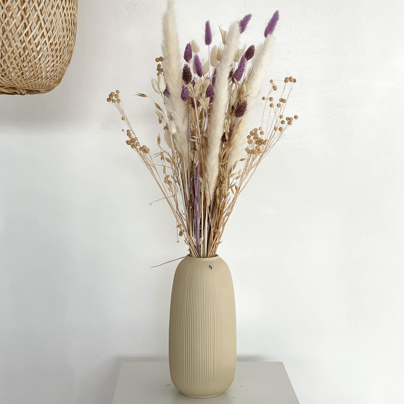 Trockenblumenstrauß Lila Wild - very peri I ca 70 cm I lila I weiß