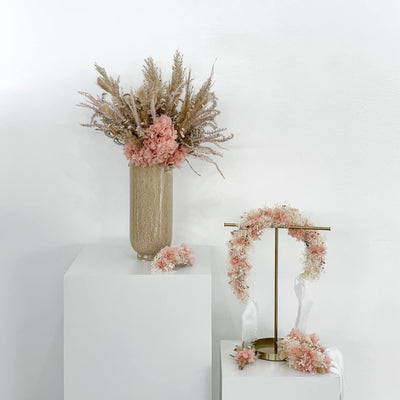 Haarkranz Trockenblumen | weiß und rose | Flowercrown Hochzeit - Lykke&You