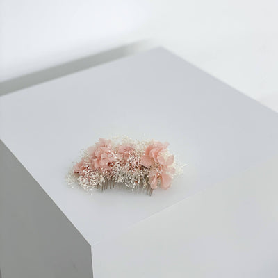 Haarkamm Trockenblumen rosa | Hochzeit, Kommunion, Blumenmädchen - Lykke&You