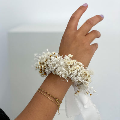 Armband Trockenblumen weiß