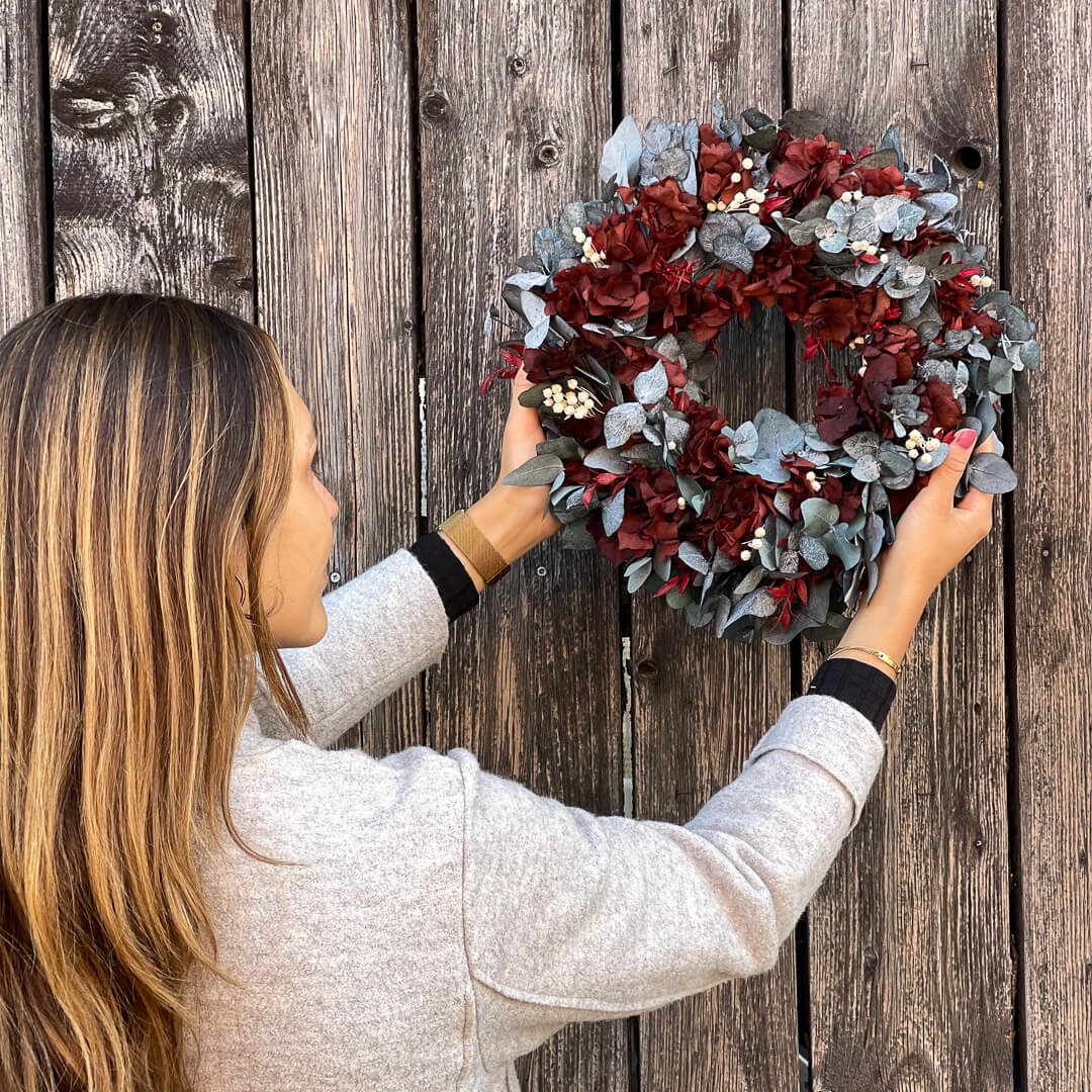 Advent wreath dried flowers classic