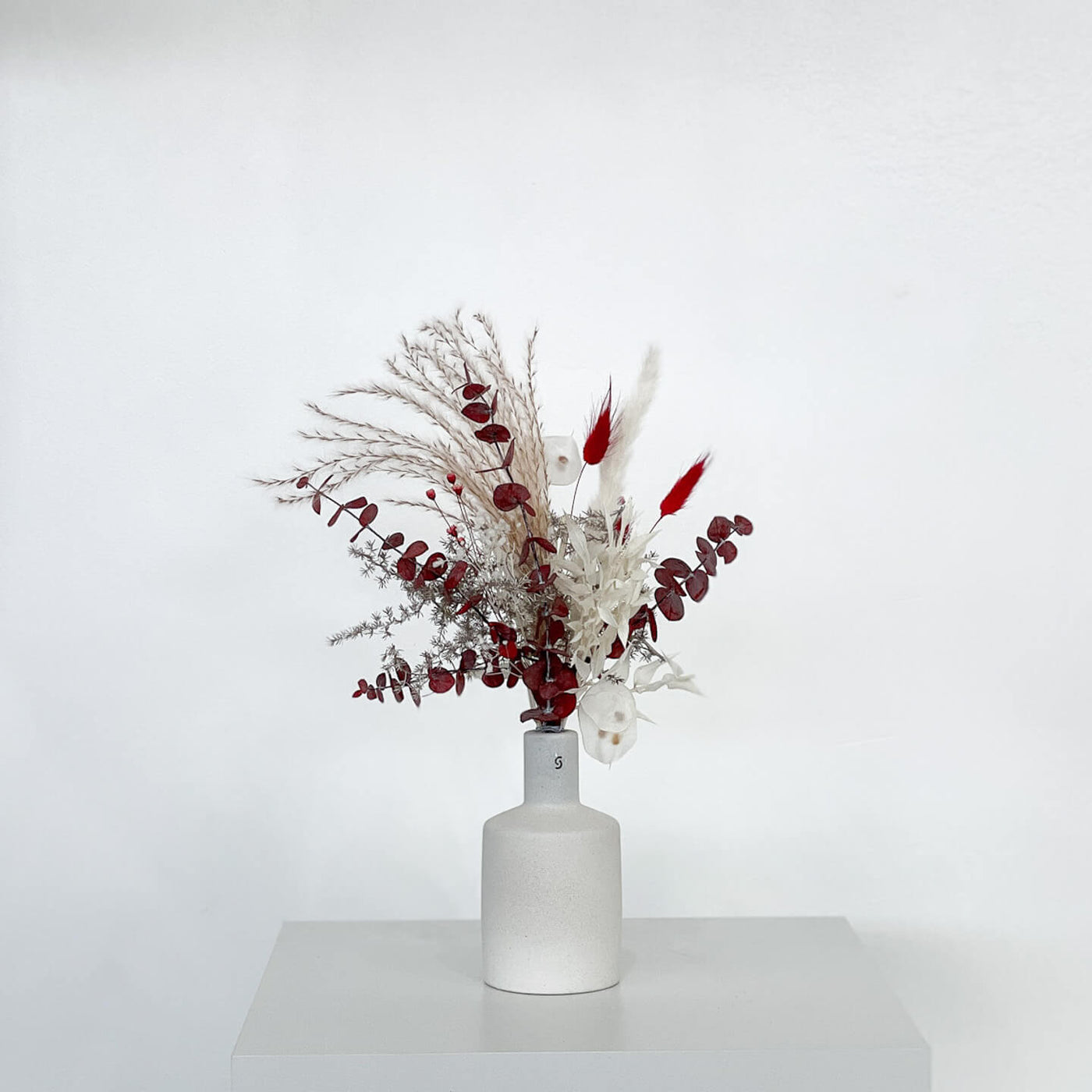 Trockenblumenstrauß Mini Pampasgras rot | ca 30 cm - Strauß