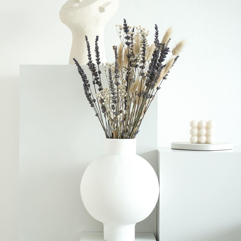 Trockenblumenstrauß mit Lavendel und Mohnkapseln | 60 cm