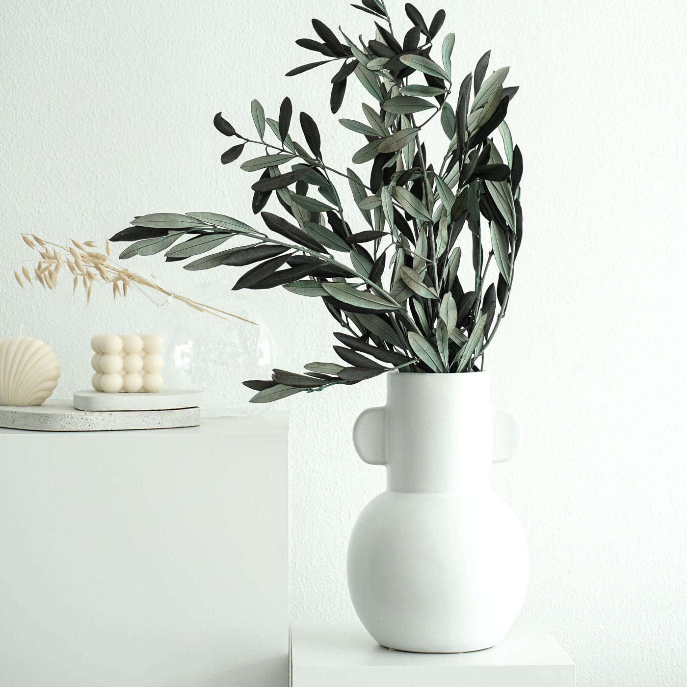 Olivenzweige grün | 60-70 cm | 1 großer Bund | aus Italien | konserviert - Größe: klein (1-2 Stiele), groß (1 Bund)