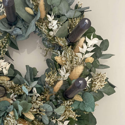 Adventskranz aus Trockenblumen | "Eukalyptus Mix" | 35-40 cm - Kränze