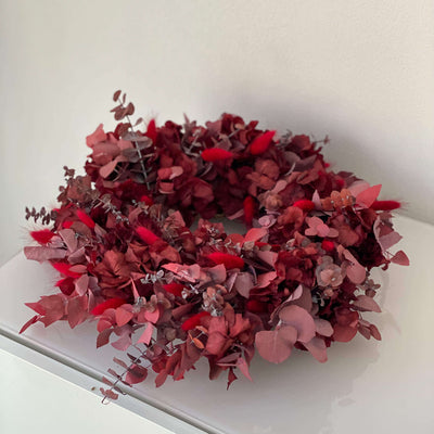 Adventskranz aus Trockenblumen | Rouge | 35-40 cm | opulent - Kränze