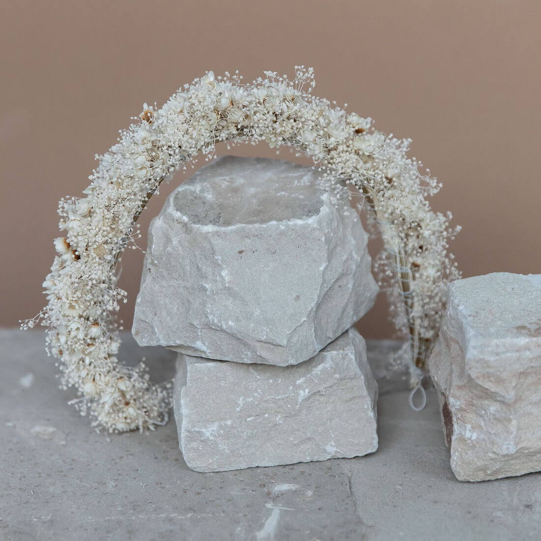 Haarkranz Trockenblumen | weiß | Flowercrown Hochzeit, Blumenmädchen - Lykke&You