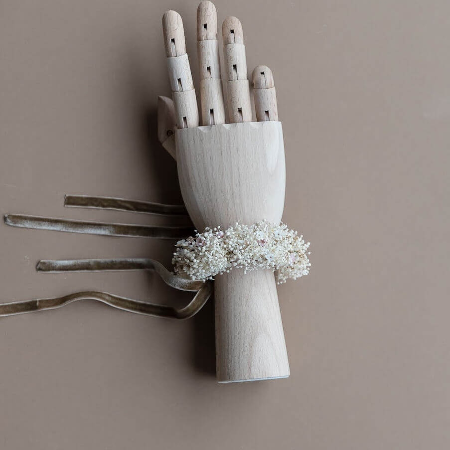 Bracelet dried flowers delicate pink