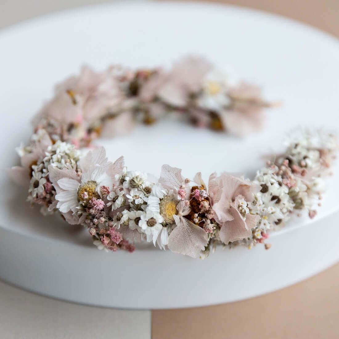 Haarreif Trockenblumen | rosa Frühlingshaft | Flowercrown Hochzeit - Lykke&You