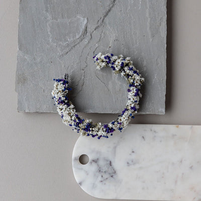 Trockenblumen Haarreif blau weiß für Hochzeit, Blumenkinder und Oktoberfest - Lykke&You