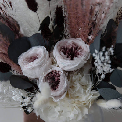 Brautstrauß Trockenblumen Eukalyptus rosa weiß| Hochzeitstrauß Pampasgras - Lykke&You