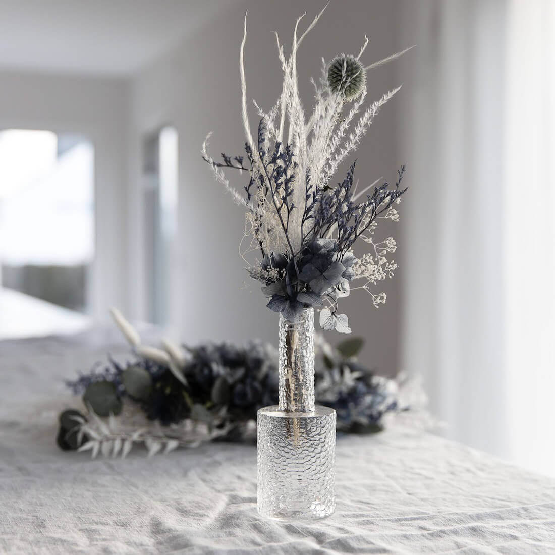 Dried Flower Bouquet Mini Table Decoration Eucalyptus Blue Outlet