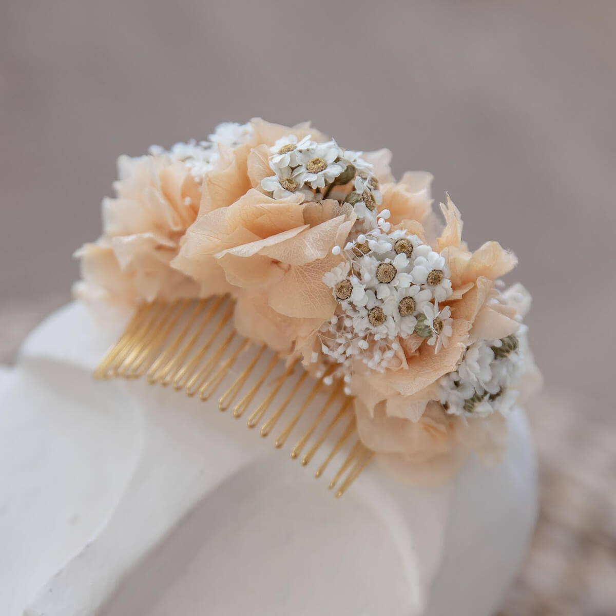 Haarkamm Trockenblumen terracotta | Hochzeit, Kommunion, Blumenmädchen - Lykke&You