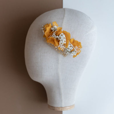 Haarkamm Trockenblumen terracotta | Hochzeit, Kommunion, Blumenmädchen - Lykke&You