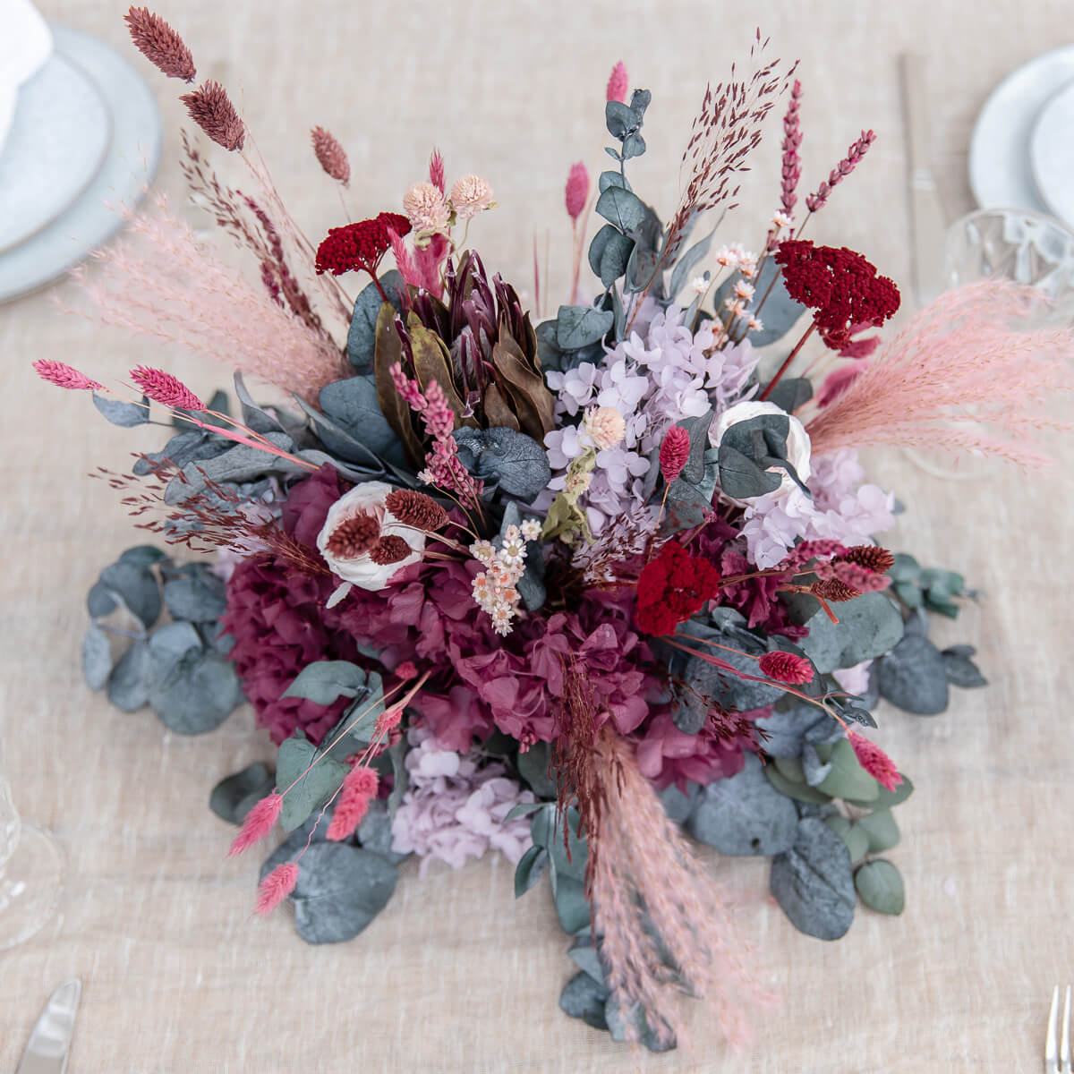 Dried flower arrangement Berry: Elegant flowers in berry tones