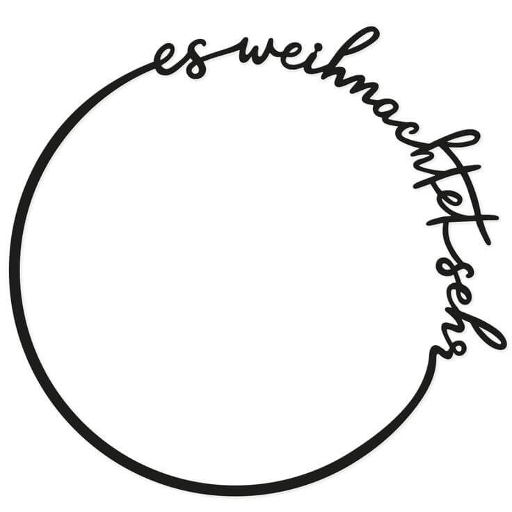 Eulenschnitt Holzkranz "es weihnachtet sehr" mit Trockenblumen | 31 cm - DIY