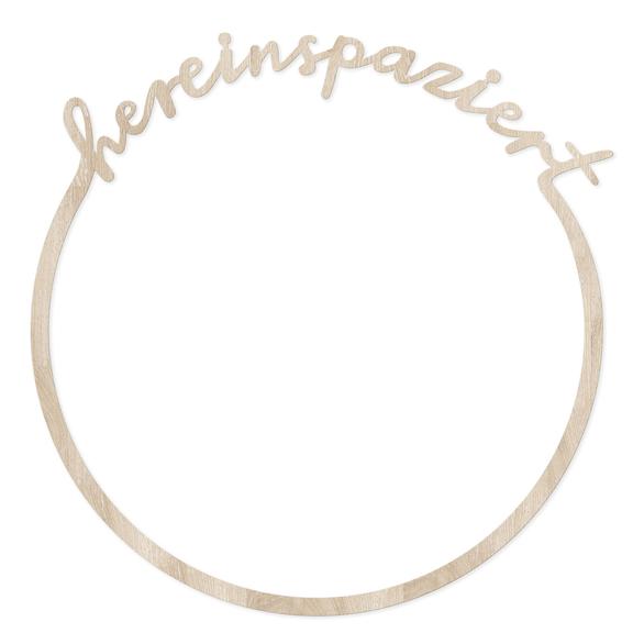 Holzkranz Hereinspaziert von Eulenschnitt mit passenden Trockenblumen - DIY