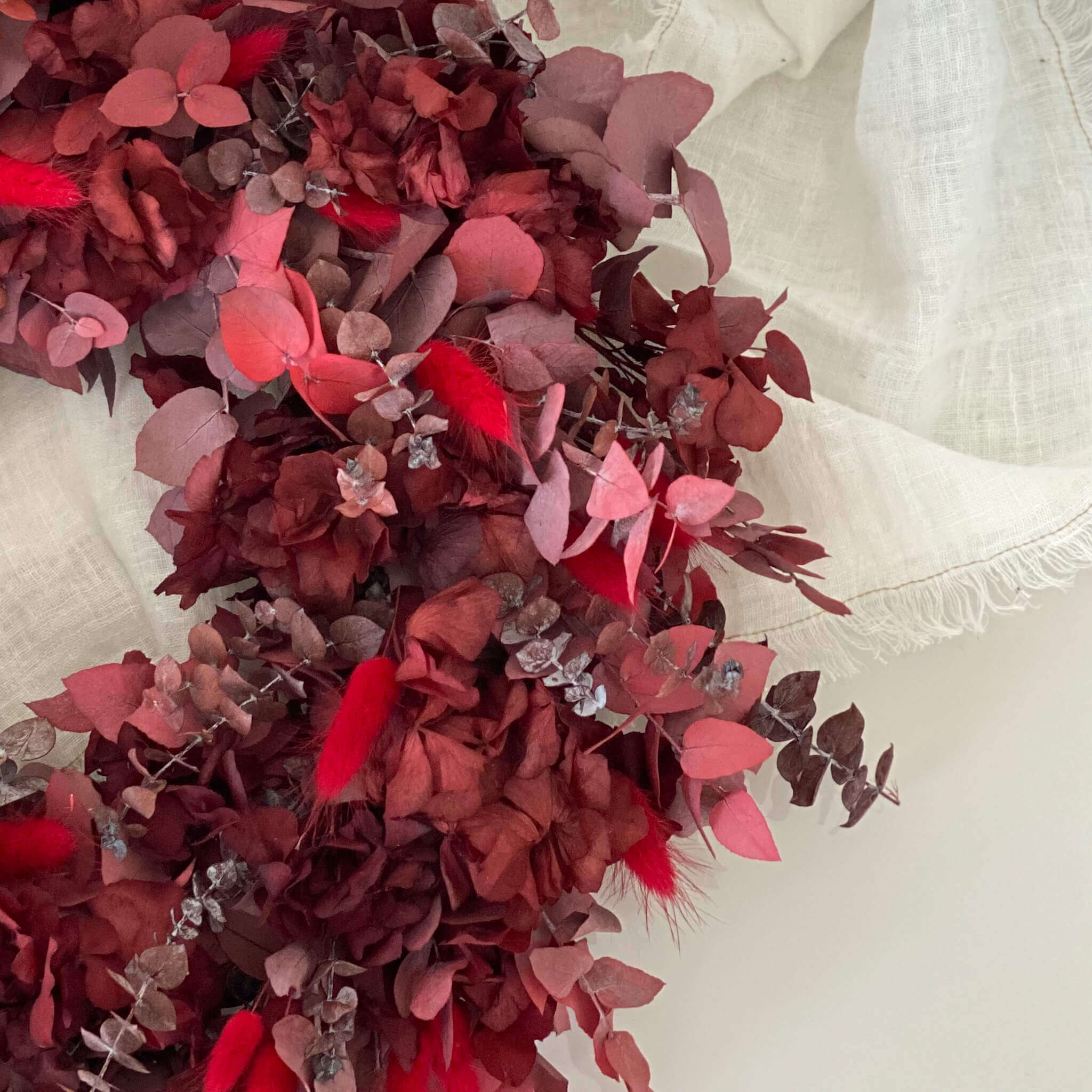 Adventskranz aus Trockenblumen | Rouge | 35-40 cm | opulent - Kränze