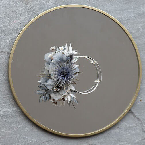 Armband Trockenblumen blau Distel metallic - Lykke&You GmbH