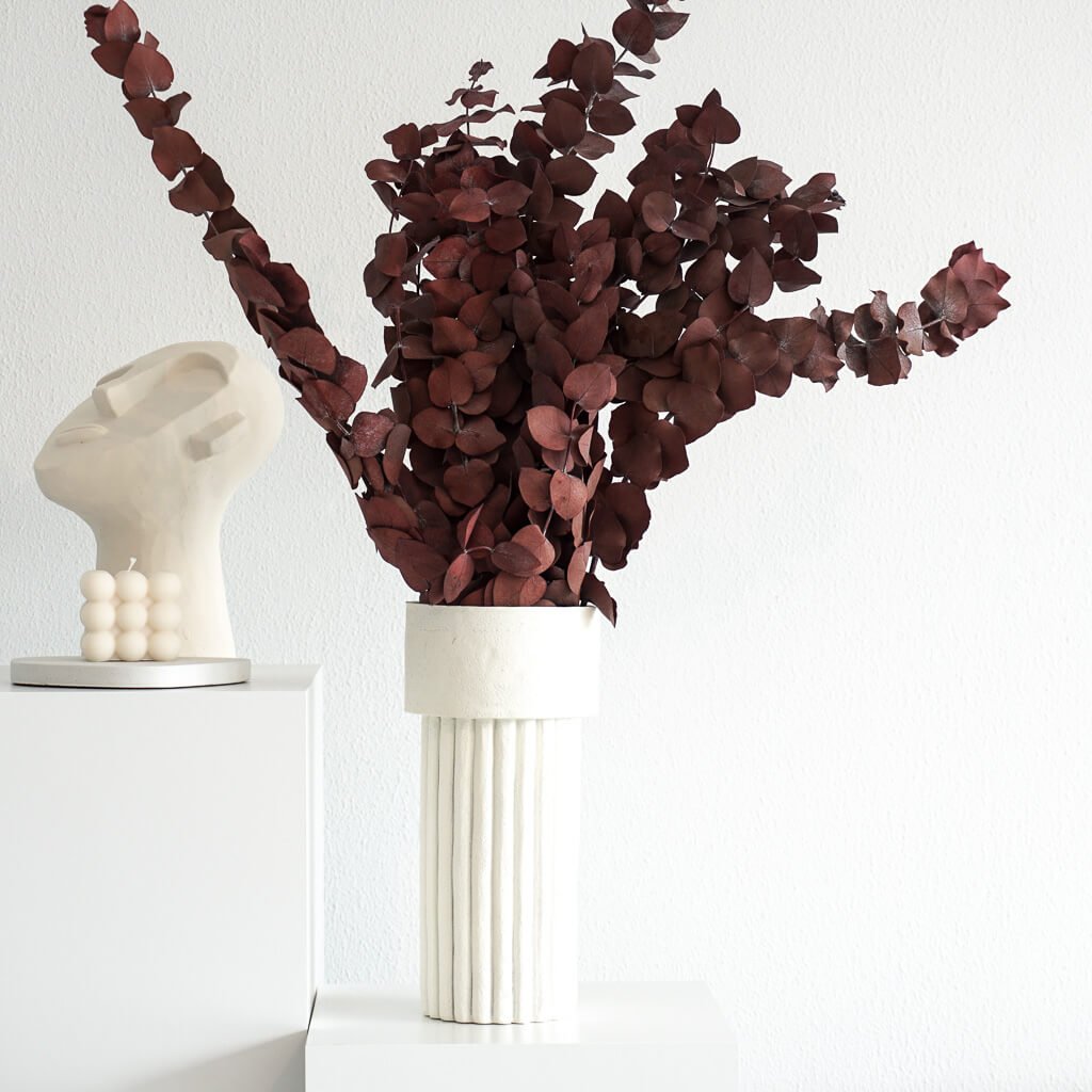 Eukalyptus Cinerea | 60 cm | rot | konserviert - Größe: Groß - Farbe: rot