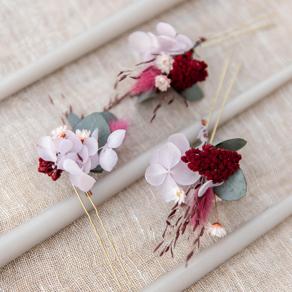 Haarnadel Trockenblumen Berry - Lykke&You GmbH