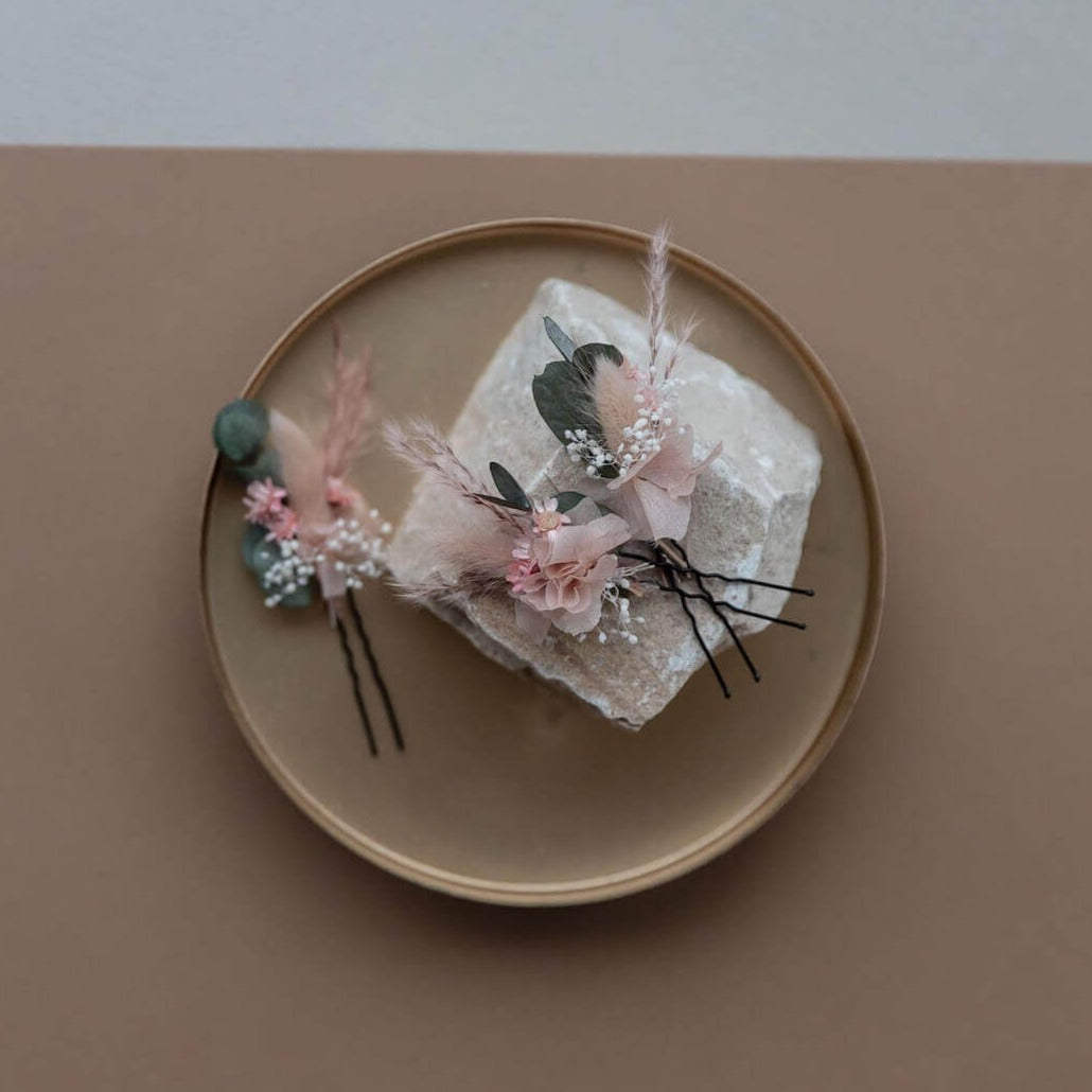 Haarnadel Trockenblumen Eukalyptus rosa | Blumenkinder - Lykke&You