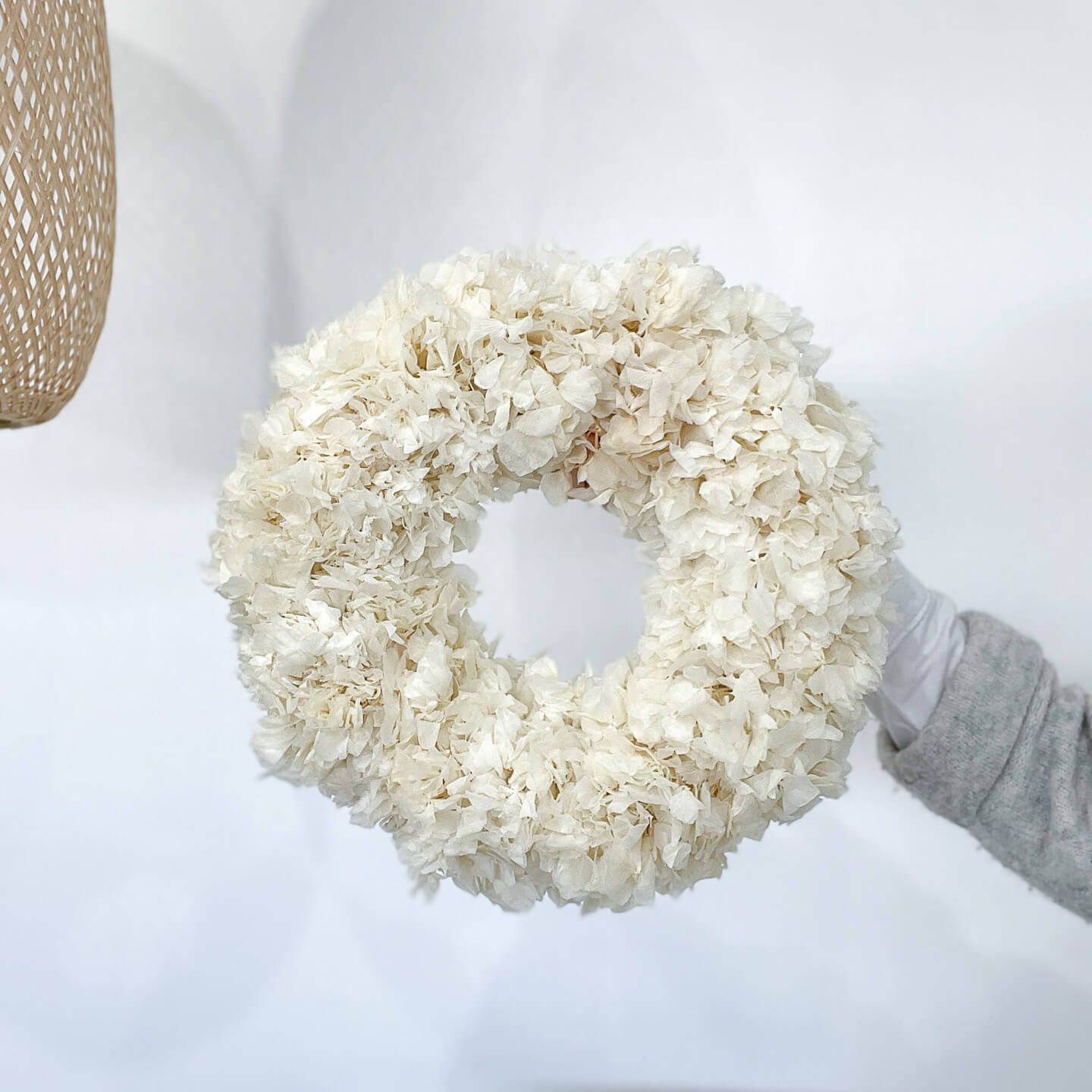 Trockenblumenkranz Hortensie | weiß | 35 cm | Hochwertige Hortensien - Kränze