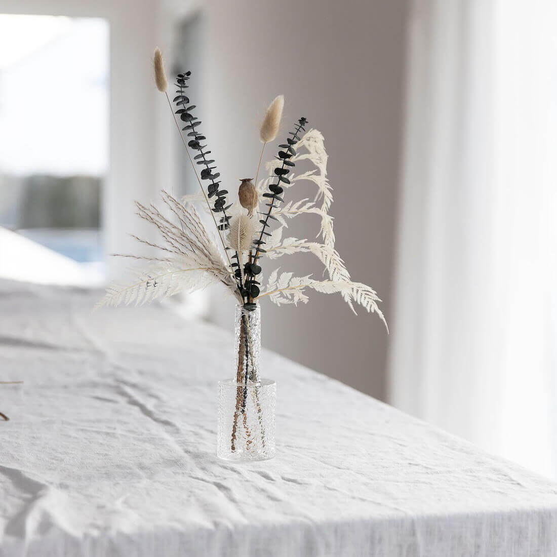 Trockenblumenstrauß Tischdeko Boho weiß - Lykke&You GmbH