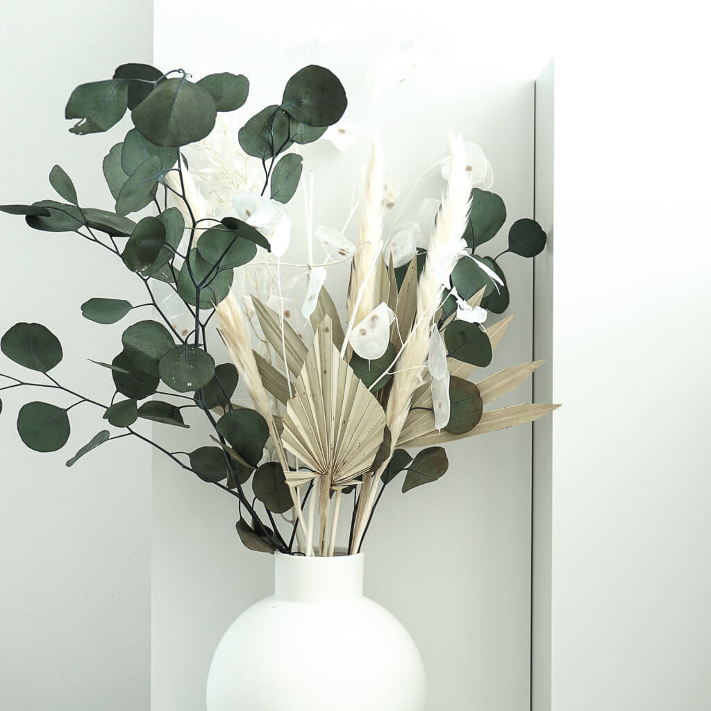 Getrocknete Palmspeere | 40cm I| Trendprodukt - Farbe: natur, weiß 1x