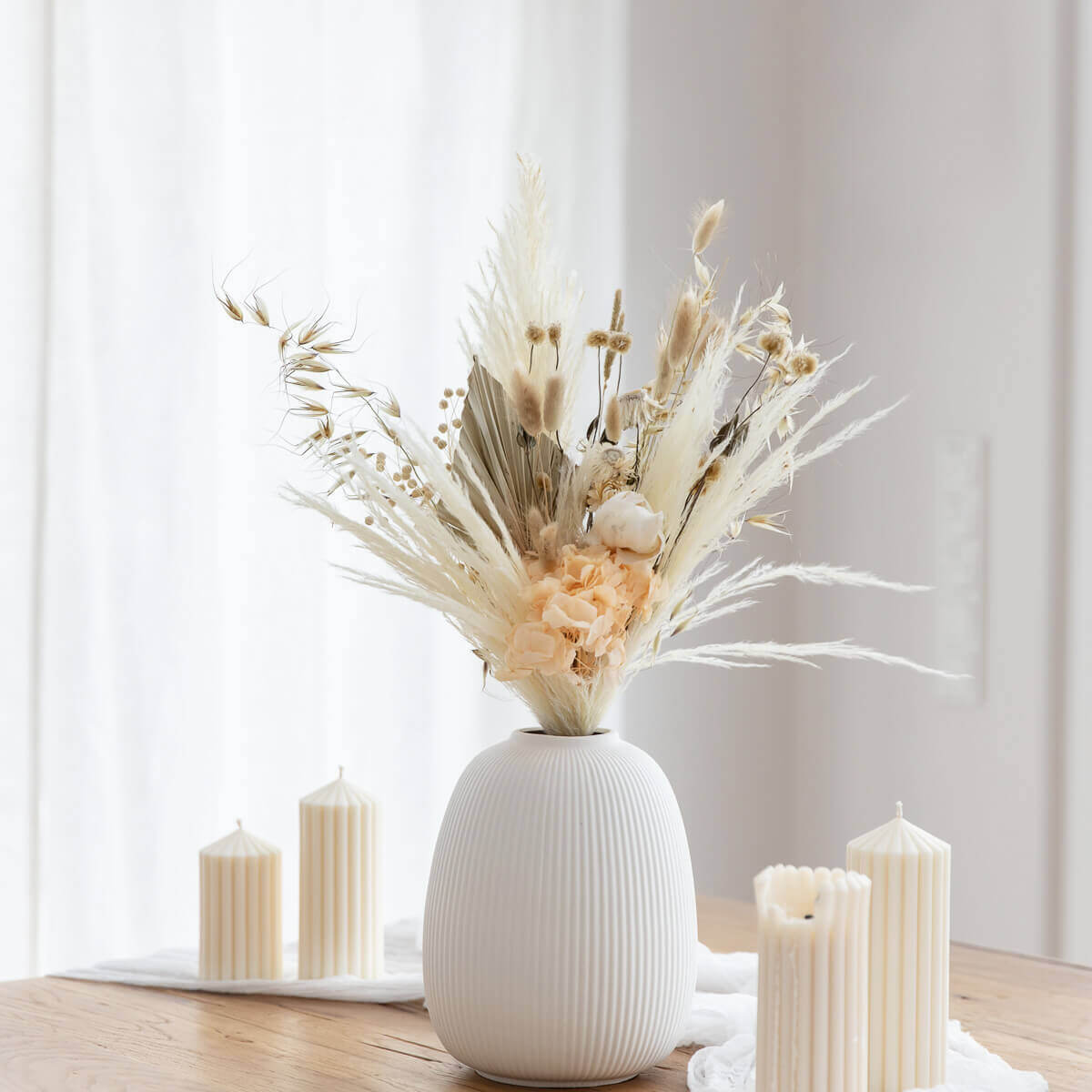 Trockenblumenstrauß Pampasgras peach - Lykke&You GmbH