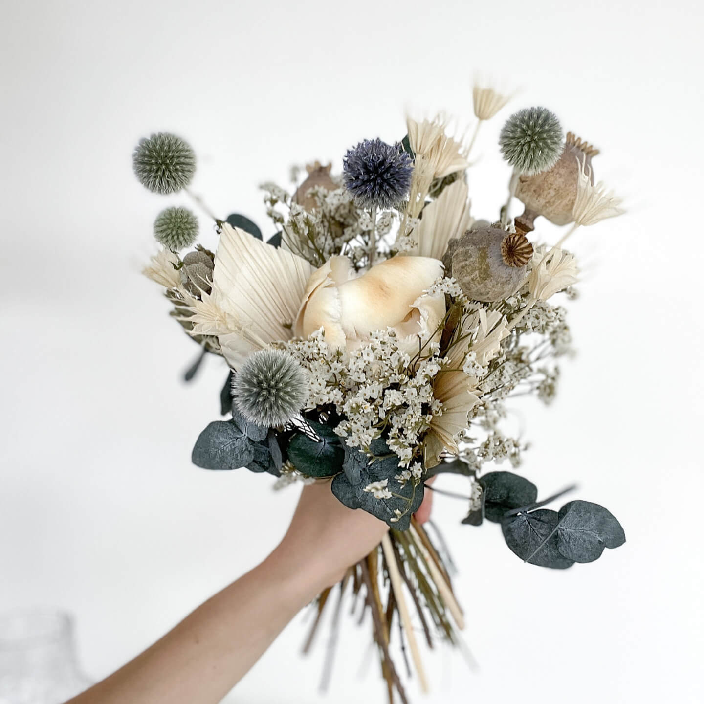 Trockenblumenstrauß Kugelrund