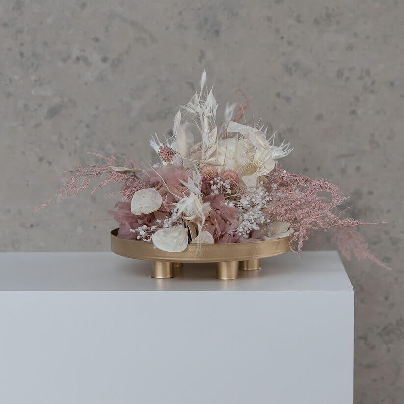 Kerzentablett aus Metall für Adventskranz I Trockenblumengesteck  | magnetisch - Lykke&You GmbH