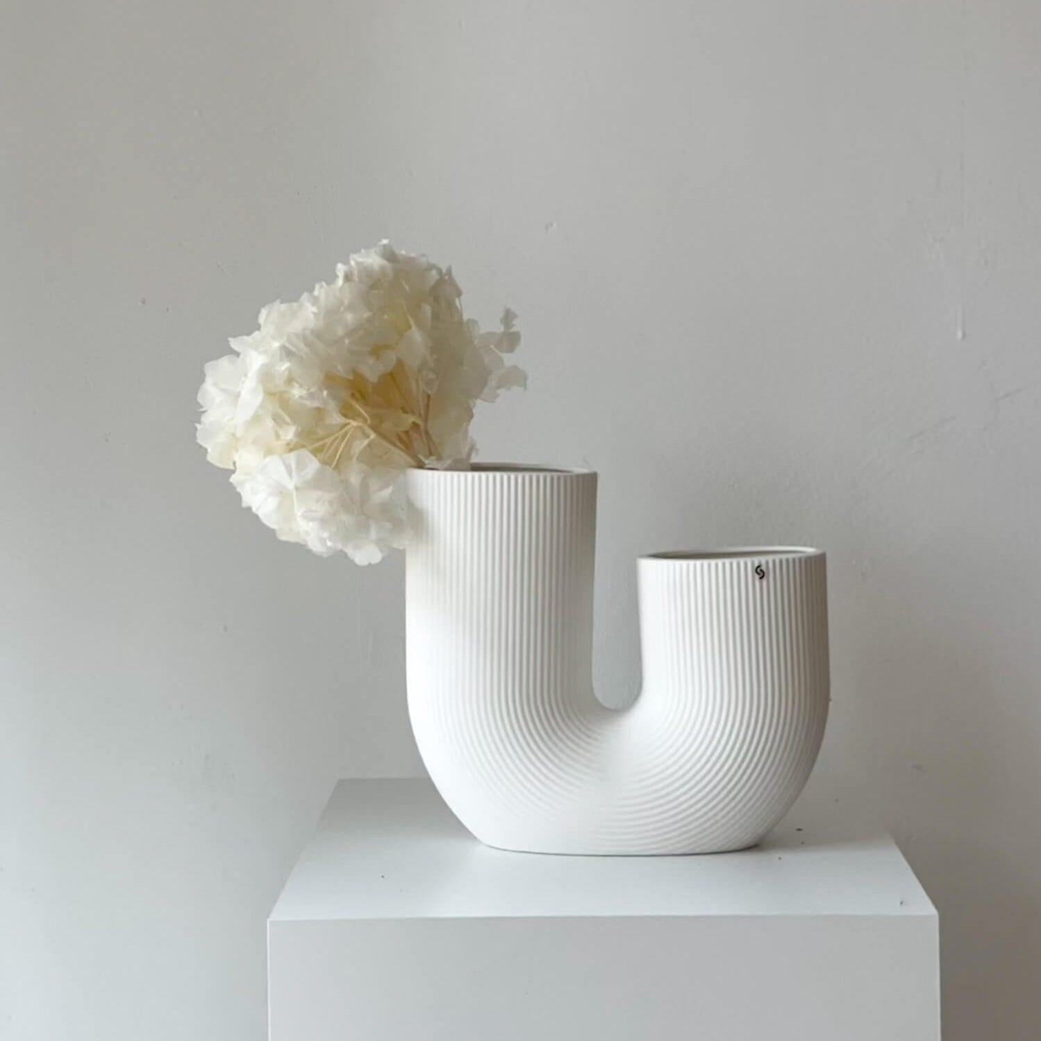 Hortensie | 40 cm | weiß & terracotta | B-Ware - Farbe: weiß