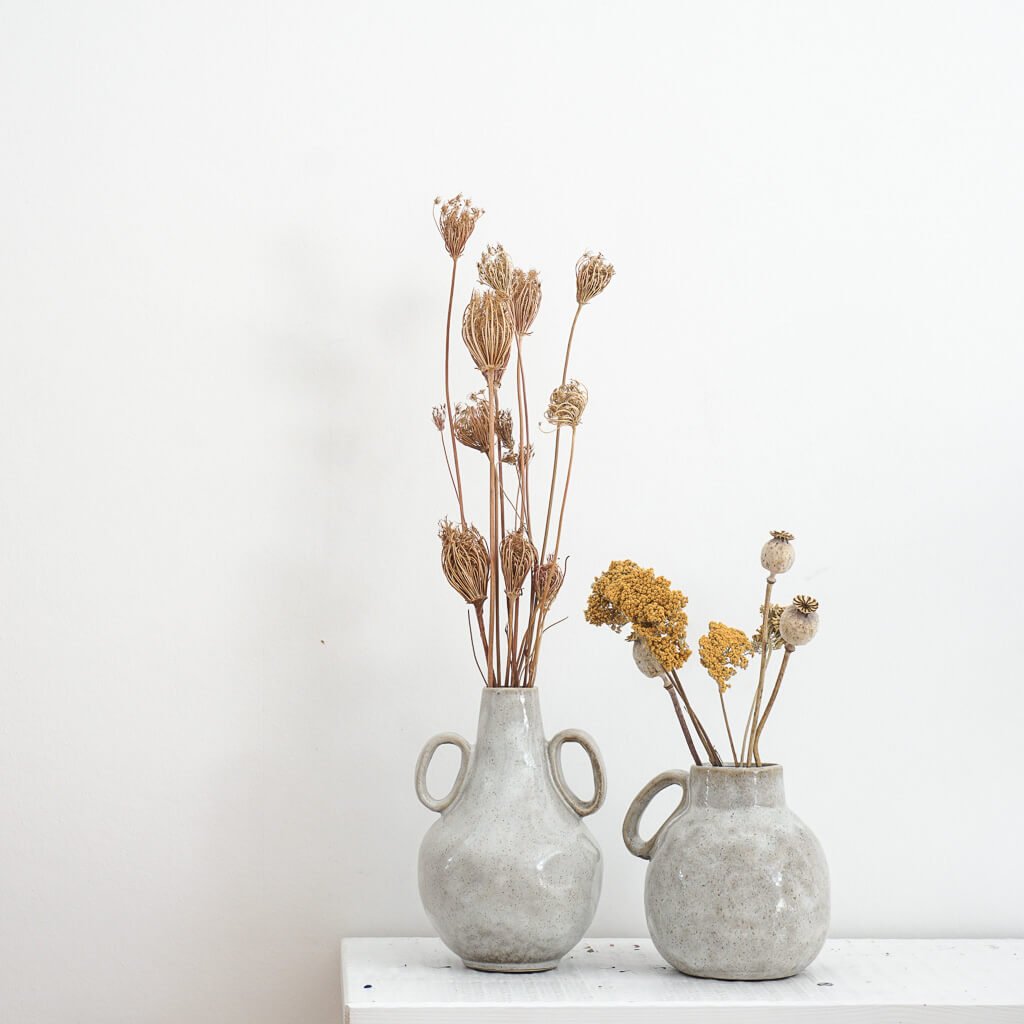 Vase Steingut Fine Grey II - Lykke&You GmbH